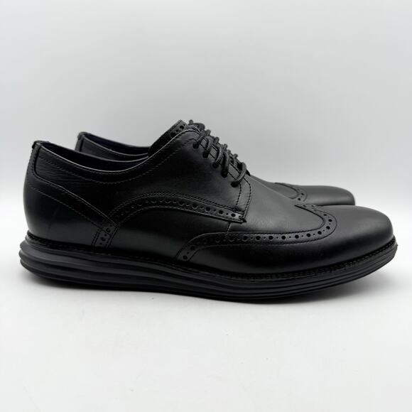 Cole Haan Mens Original Grand Wing Tip Oxford Shoes US 11 M Black Leather NWOB main image 3